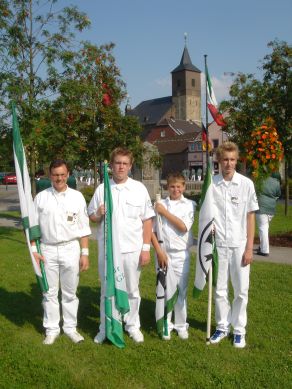 Fahnenschwenker Pankratius nach der Parade